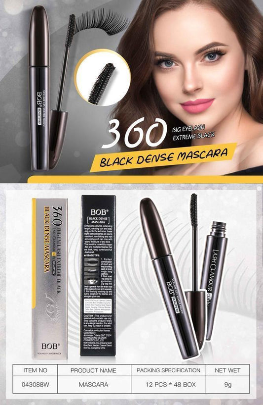 BOB® 360° Black Dense Mascara – Extreme Black, Big Eyelash Volume