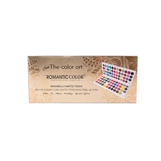 🎨 Romantic Color 96 Color Eyeshadow Palette (48 Matte + 48 Shimmer) – Makhmally + Matte Touch