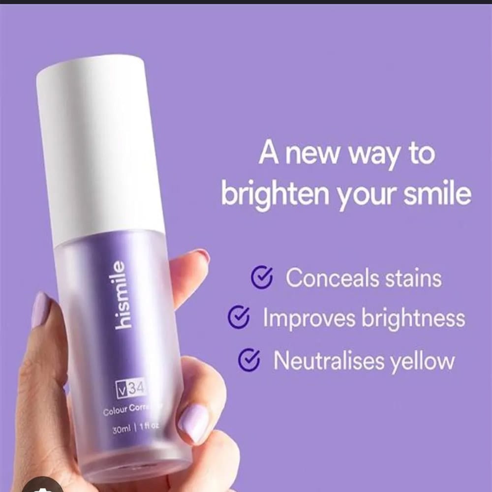 Hismile V34 Colour Corrector Serum – Instant Teeth Brightening (Purple Formula)