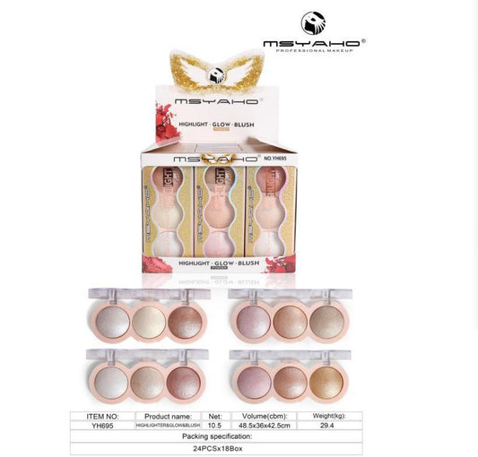 MSYAHO Highlight • Glow • Blush Palette – Cool/Nude Tones